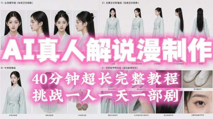 2026年AI真人解说漫剧自动批量化制作教程,40分钟超长完整,自动批量化制作,挑战一人一天一部剧!