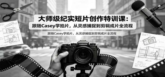 大师级纪实短片创作特训课:跟随Casey学拍片,从灵感捕捉到剪辑成片全流程