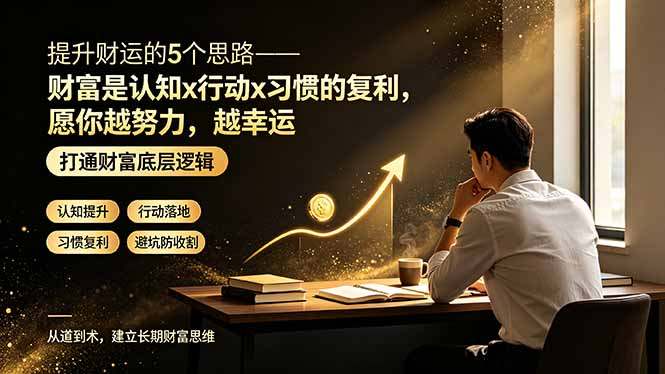 付费文章：提升财运的5个思路——财富是认知x行动x习惯的复利，愿你越努力，越幸运