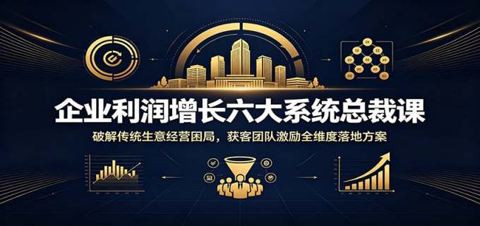 企业利润增长六大系统总裁课：破解传统生意经营困局，获客团队激励全维度落地方案