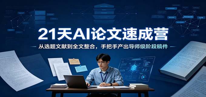 21天AI论文速成营:从选题文献到全文整合,手把手产出导师级阶段稿件