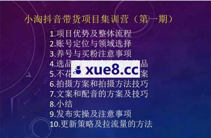 小淘《抖音带货项目集训营第一期》
