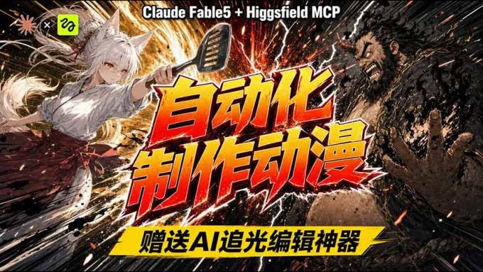 AI自动化动漫制作!Claude Fable 5接入Higgsfield MCP,直接生成完整创意内容