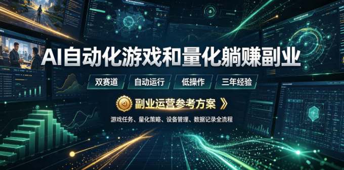 AI全自动游戏和量化躺赚副业：日入几百，稳定运行三年的项目！