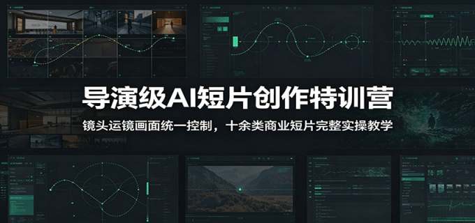 导演级AI短片创作特训营：镜头运镜画面统一控制，十余类商业短片完整实操教学（更新）