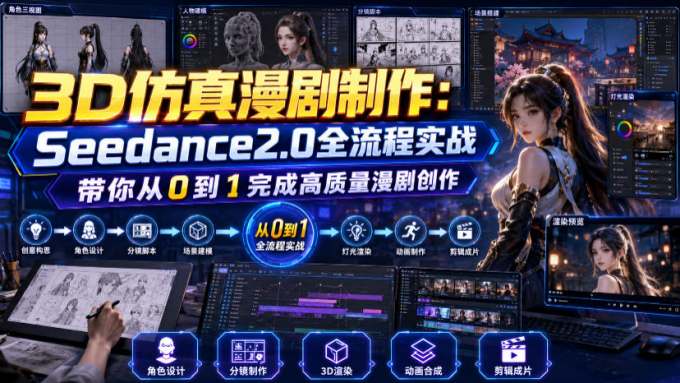3D仿真漫剧制作：Seedance2.0全流程实战，带你从0到1完成高质量漫剧创作