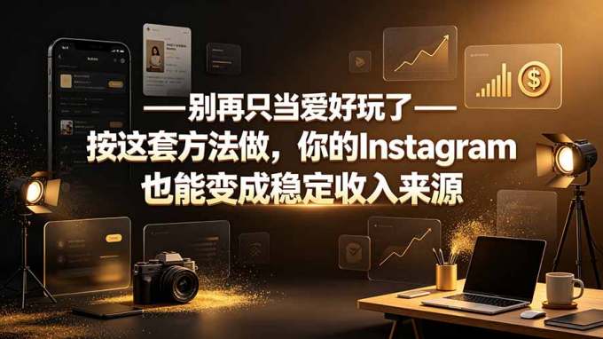 别再只当爱好玩了——按这套方法做,你的Instagram也能变成稳定收入来源