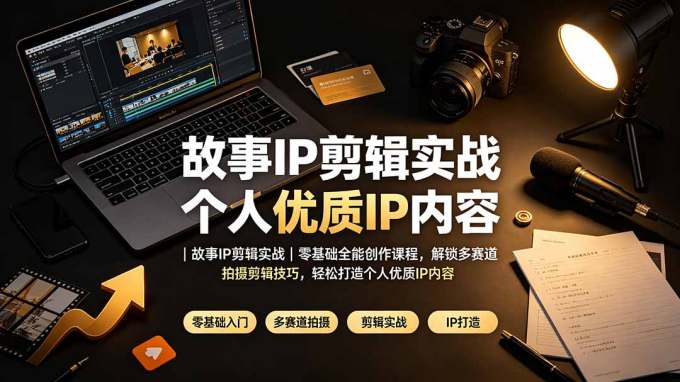 故事IP剪辑实战|零基础全能创作课程,解锁多赛道拍摄剪辑技巧,轻松打造个人优质IP内容