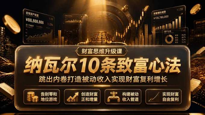 付费文章:纳瓦尔10条致富心法,跳出内卷打造被动收入实现财富复利增长
