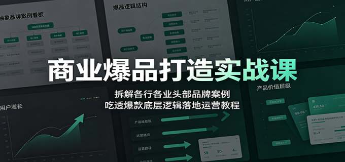 商业爆品打造实战课:拆解各行各业头部品牌案例,吃透爆款底层逻辑落地运营教程