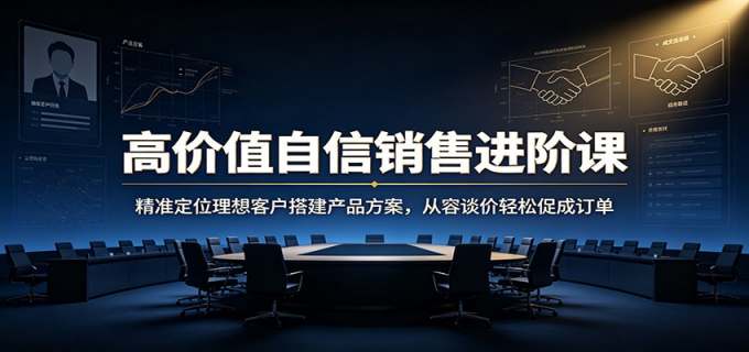 高价值自信销售进阶课:精准定位理想客户搭建产品方案,从容谈价轻松促成订单