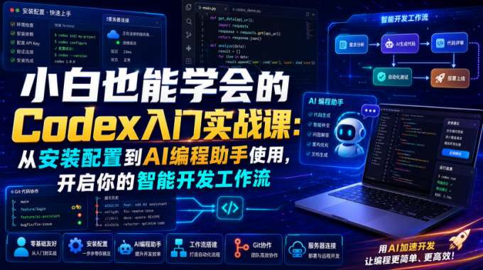 小白也能学会的Codex入门实战课：从安装配置到AI编程助手使用，开启你的智能开发工作流