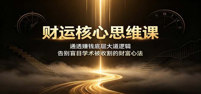 财运核心思维课:通透赚钱底层大道逻辑,告别盲目学术被收割的财富心法