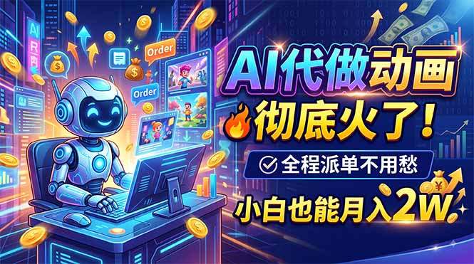 AI代做动画，彻底火了！全程派单不用愁，小白也能月入2W