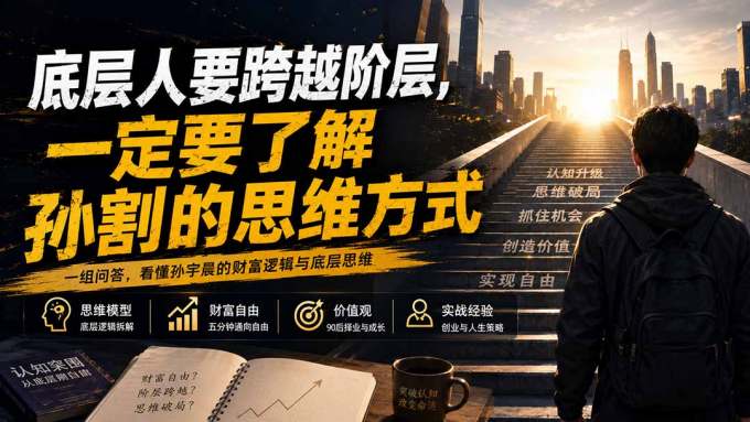 付费文章：底层人要跨越阶层，一定要了解孙割的思维方式