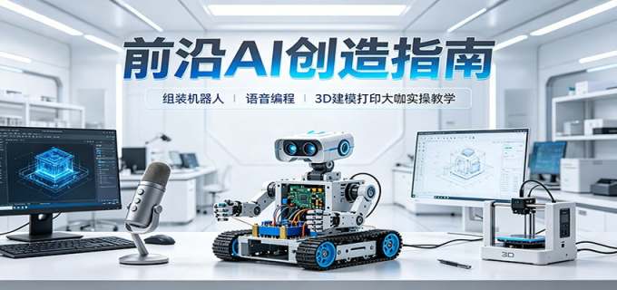 前沿AI创造指南：组装机器人、语音编程、3D建模打印大咖实操教学