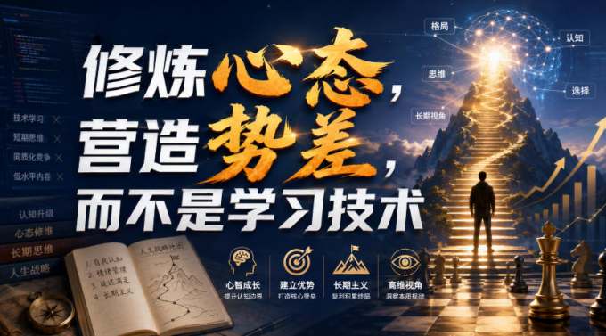 付费文章:修炼心态,营造势差,而不是学习技术