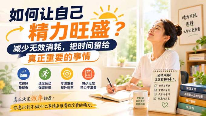 付费文章:如何让自己精力旺盛?减少无效消耗,把时间留给真正重要的事情