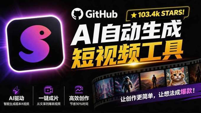 Github上 103.4k stars 项目！AI自动生成短视频工具，输入主题即可生成文案配音字幕 MoneyPrinterTurbo
