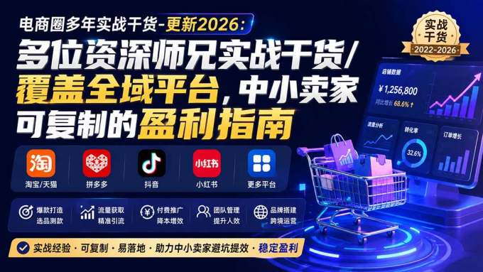 电商圈多年实战干货-更新2026：多位资深师兄实战干货/覆盖全域平台，中小卖家可复制的盈利指南