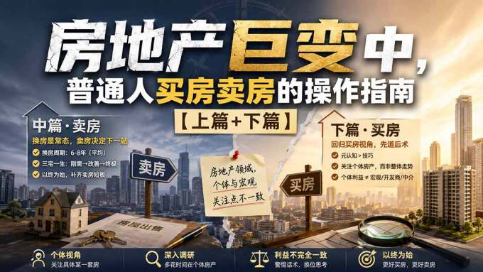 付费文章：房地产巨变中，普通人买房卖房的操作指南【上篇+下篇】