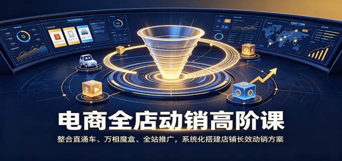 电商全店动销高阶课:整合直通车、万相魔盒、全站推广,系统化搭建店铺长效动销方案