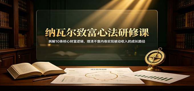 纳瓦尔致富心法研修课:拆解10条核心财富逻辑,理清不靠内卷实现被动收入的成长路径