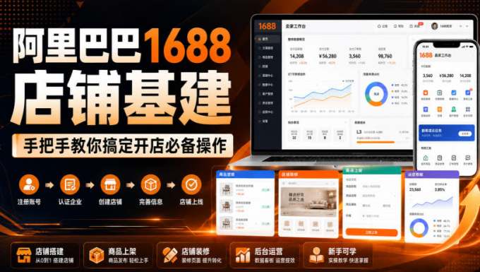 阿里巴巴1688店铺基建,手把手教你搞定开店必备操作(更新8月)