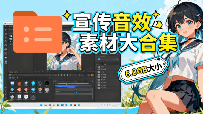 某宝付费购买,常用6G音效合集!970+首宣传片背景音乐,无版权可商用大气素材,分类清晰,高质量内容
