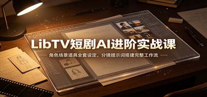 LibTV短剧AI进阶实战课：角色场景道具全套设定，分镜提示词搭建完整工作流