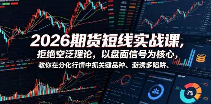 2026期货短线实战课,拒绝空泛理论,以盘面信号为核心,教你在分化行情中抓关键品种、避诱多陷阱(更新0711)
