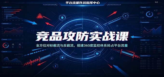 竞品攻防实战课：全方位对标截流与反截流，搭建360度监控体系抢占平台流量