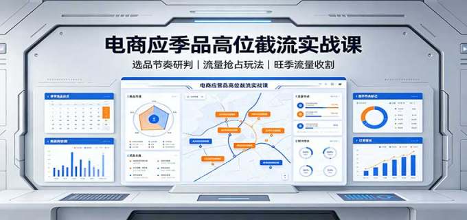电商应季品高位截流实战课：选品节奏研判，流量抢占玩法，旺季流量收割
