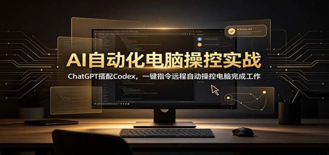 AI自动化电脑操控实战:ChatGPT搭配Codex,一键指令远程自动操控电脑完成工作