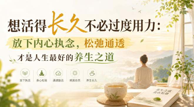 付费文章：想活得长久不必过度用力：放下内心执念，松弛通透才是人生最好的养生之道