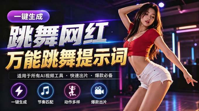 跳舞网红一键生成!万能AI跳舞提示词-任何模型都能用