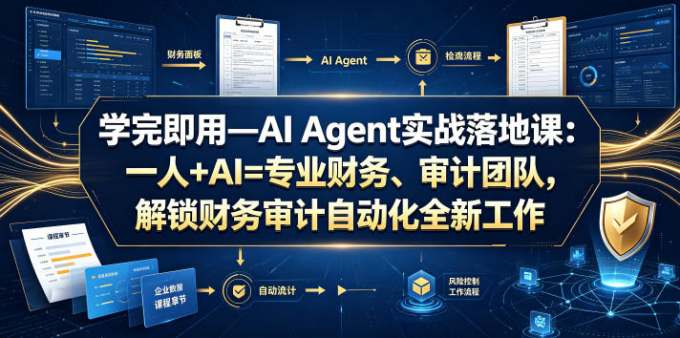 学完即用—AI Agent实战落地课:一人+AI=专业财务、审计团队,解锁财务审计自动化全新工作模式(更新0804)