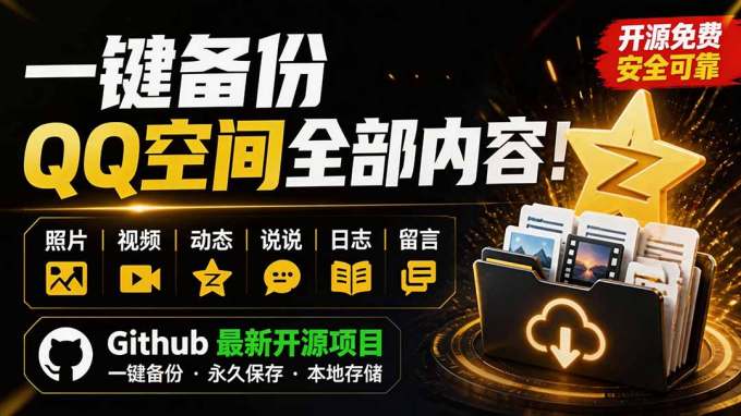 一键将你QQ空间全部内容备份下来!照片 / 视频 /动态信息全存本地,Github最新开源项目 QzoneArchive