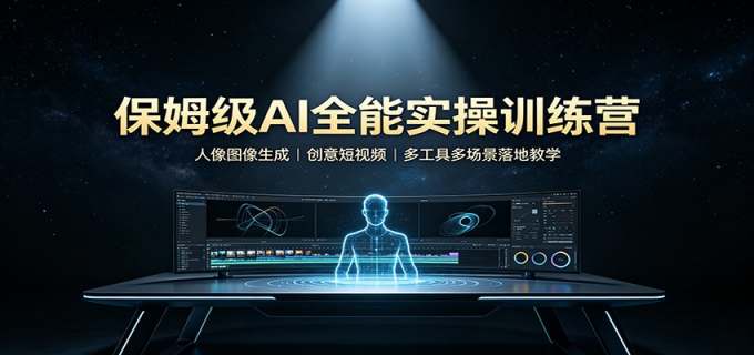 保姆级AI全能实操训练营:人像图像生成,创意短视频,多工具多场景落地教学