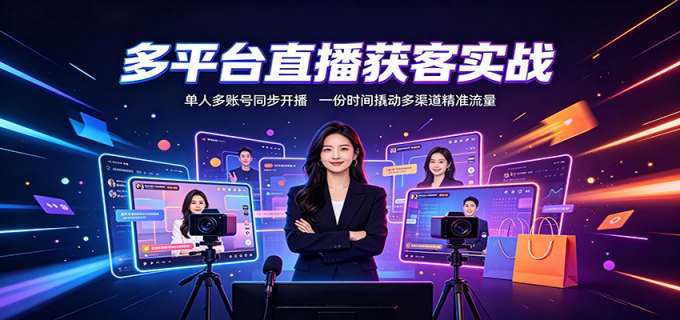 多平台直播获客实战:单人多账号同步开播,一份时间撬动多渠道精准流量