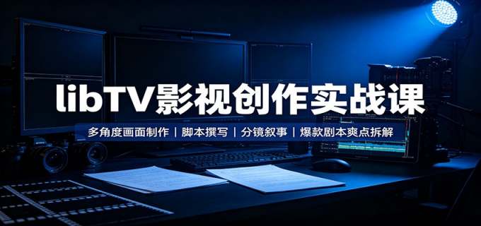 libTV影视创作实战课：多角度画面制作，脚本撰写，分镜叙事，爆款剧本爽点拆解