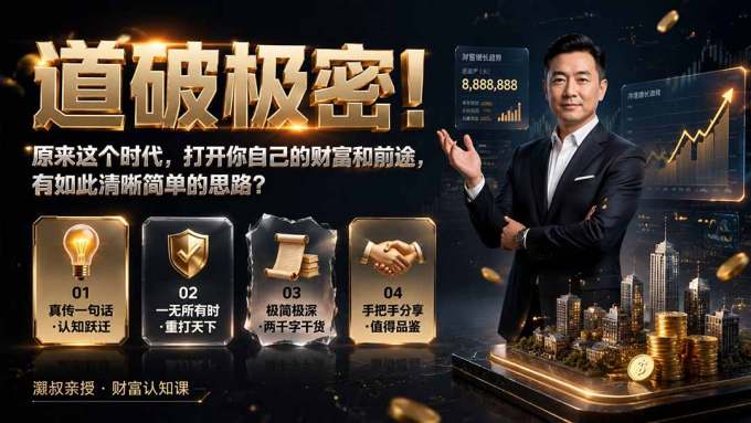 付费文章:道破极密!原来这个时代,打开你自己的财富和前途,有如此清晰简单的思路?