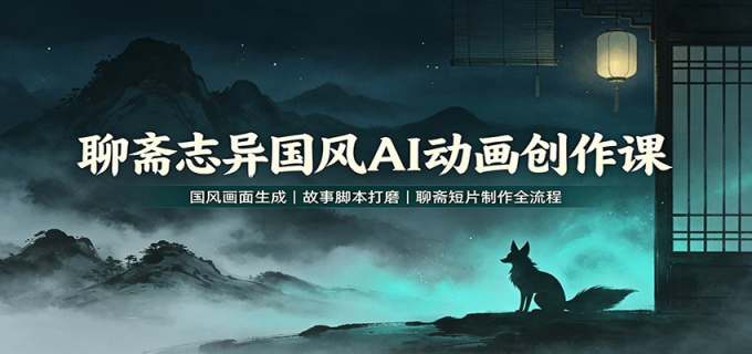 聊斋志异国风AI动画创作课：国风画面生成，故事脚本打磨，聊斋短片制作全流程