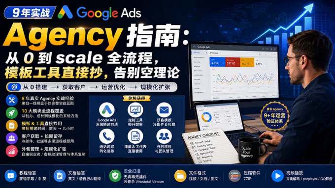 9 年实战 Google Ads Agency 指南：从 0 到 scale 全流程，模板工具直接抄，告别空理论【原创双语字幕】