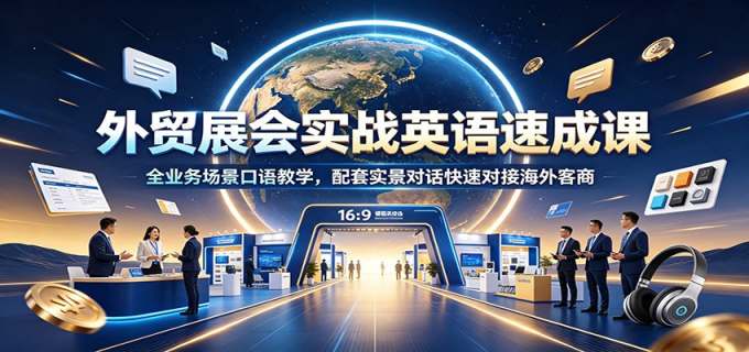 外贸展会实战英语速成课:全业务场景口语教学,配套实景对话快速对接海外客商