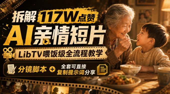 拆解117W点赞AI亲情短片,LibTV喂饭级全流程教学,分镜脚本+全套可直接复制提示词分享
