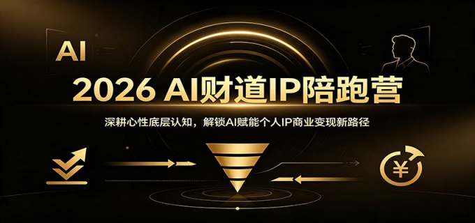 2026 AI财道IP陪跑营:深耕心性底层认知,解锁AI赋能个人IP商业变现新路径