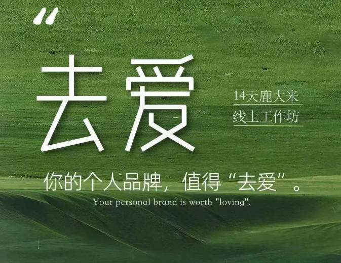 去爱14天鹿大米线上工作坊，你的个人品牌，值得“去爱”