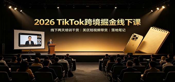2026 TikTok跨境掘金线下课：线下两天培训干货，美区短视频带货落地笔记