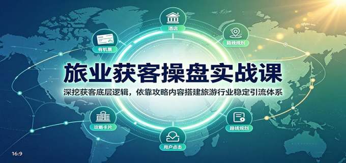 旅业获客操盘实战课:深挖获客底层逻辑,依靠攻略内容搭建旅游行业稳定引流体系
